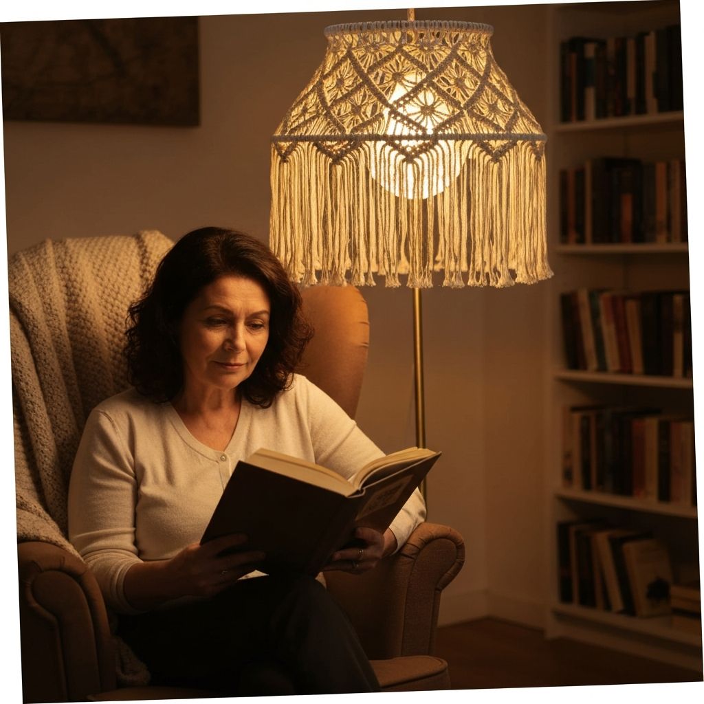 Девушка с книгой под абажуром